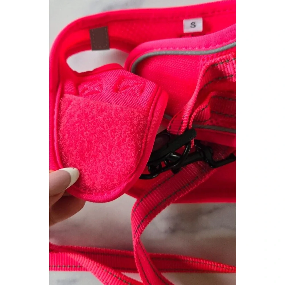 Bella & Pal Dog Step-in Harness Leash Set Small Hot Pink OxyMesh Hook Loop Puppy